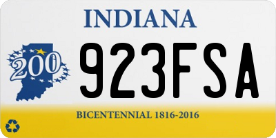 IN license plate 923FSA