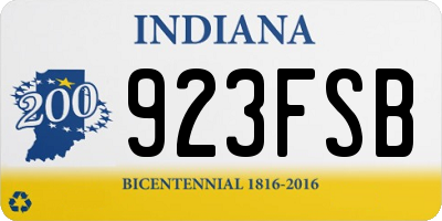 IN license plate 923FSB
