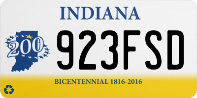 IN license plate 923FSD