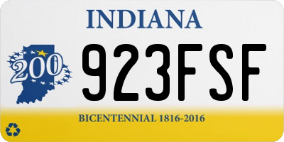 IN license plate 923FSF