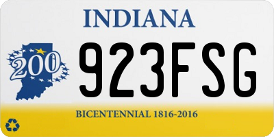 IN license plate 923FSG