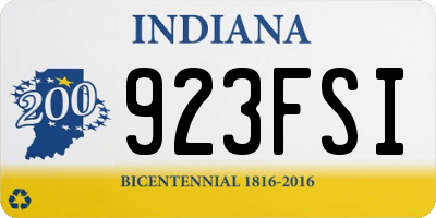 IN license plate 923FSI