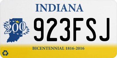 IN license plate 923FSJ