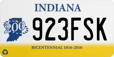 IN license plate 923FSK