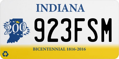 IN license plate 923FSM