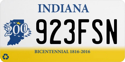 IN license plate 923FSN