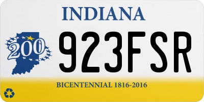 IN license plate 923FSR