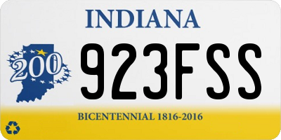IN license plate 923FSS