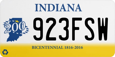 IN license plate 923FSW