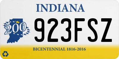 IN license plate 923FSZ