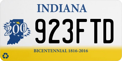 IN license plate 923FTD