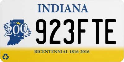 IN license plate 923FTE