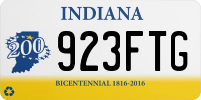 IN license plate 923FTG