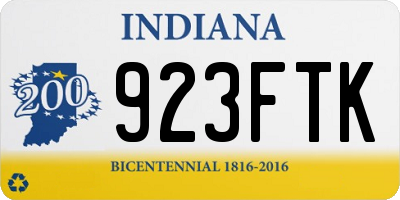 IN license plate 923FTK