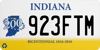 IN license plate 923FTM