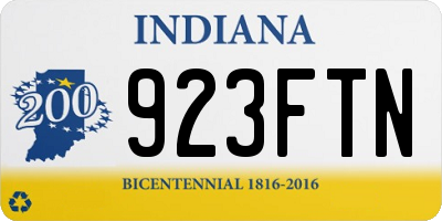 IN license plate 923FTN