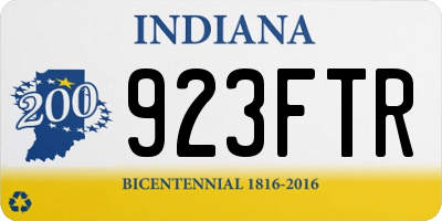 IN license plate 923FTR