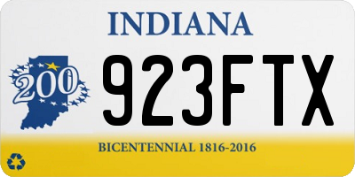 IN license plate 923FTX
