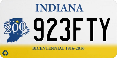 IN license plate 923FTY