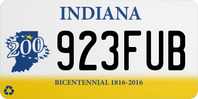 IN license plate 923FUB