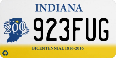 IN license plate 923FUG