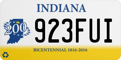 IN license plate 923FUI