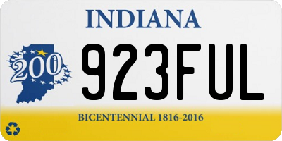 IN license plate 923FUL