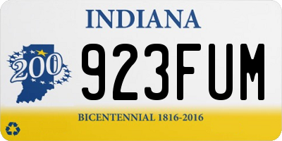 IN license plate 923FUM