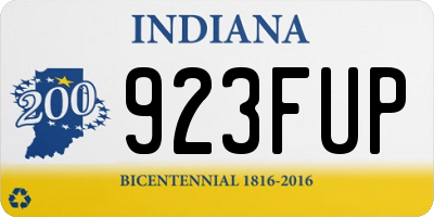 IN license plate 923FUP