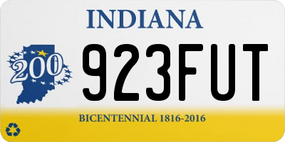 IN license plate 923FUT
