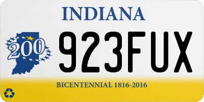 IN license plate 923FUX
