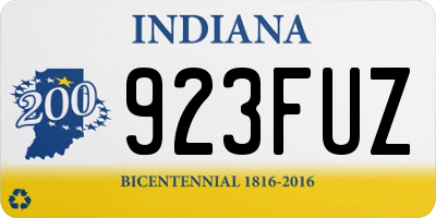 IN license plate 923FUZ