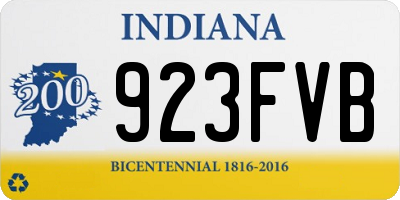 IN license plate 923FVB