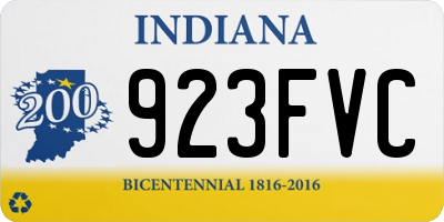 IN license plate 923FVC