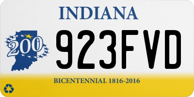 IN license plate 923FVD