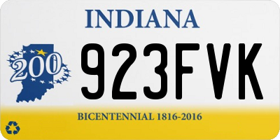 IN license plate 923FVK