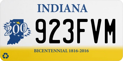 IN license plate 923FVM