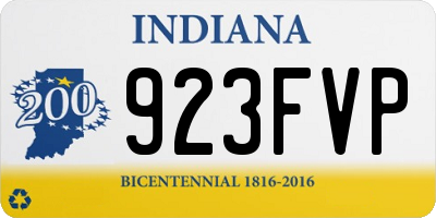 IN license plate 923FVP