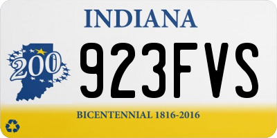 IN license plate 923FVS