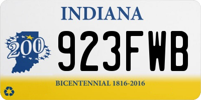 IN license plate 923FWB
