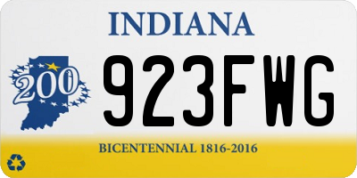 IN license plate 923FWG