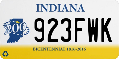 IN license plate 923FWK