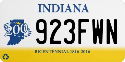 IN license plate 923FWN