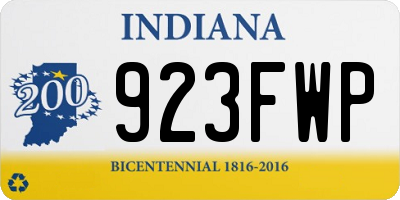 IN license plate 923FWP