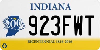 IN license plate 923FWT