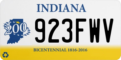 IN license plate 923FWV
