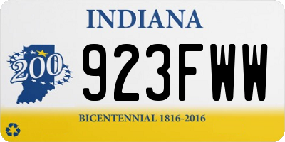IN license plate 923FWW