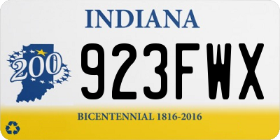 IN license plate 923FWX