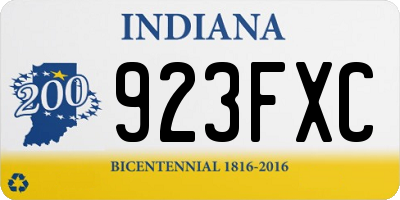 IN license plate 923FXC