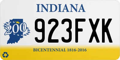 IN license plate 923FXK